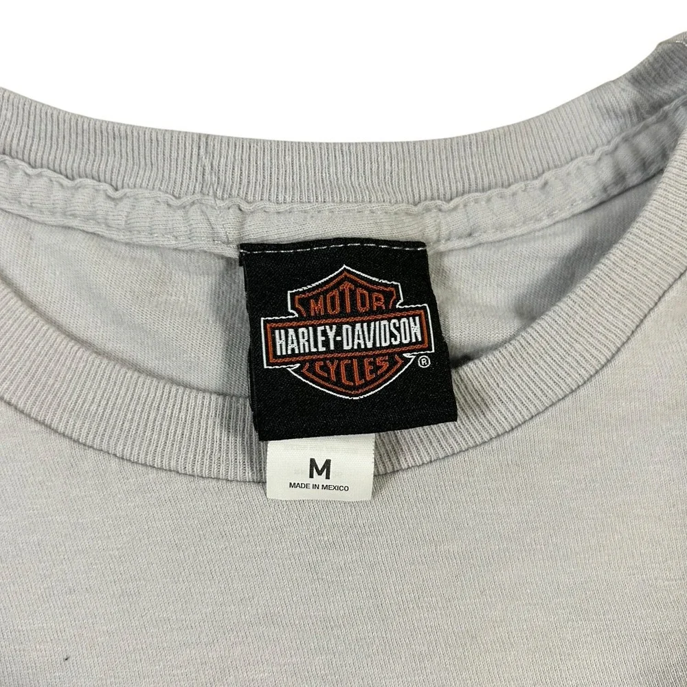 Harley Davidson Double Side  T-Shirt M Medium Lynchburg‎ TN Gray Skull - Picture 3 of 7